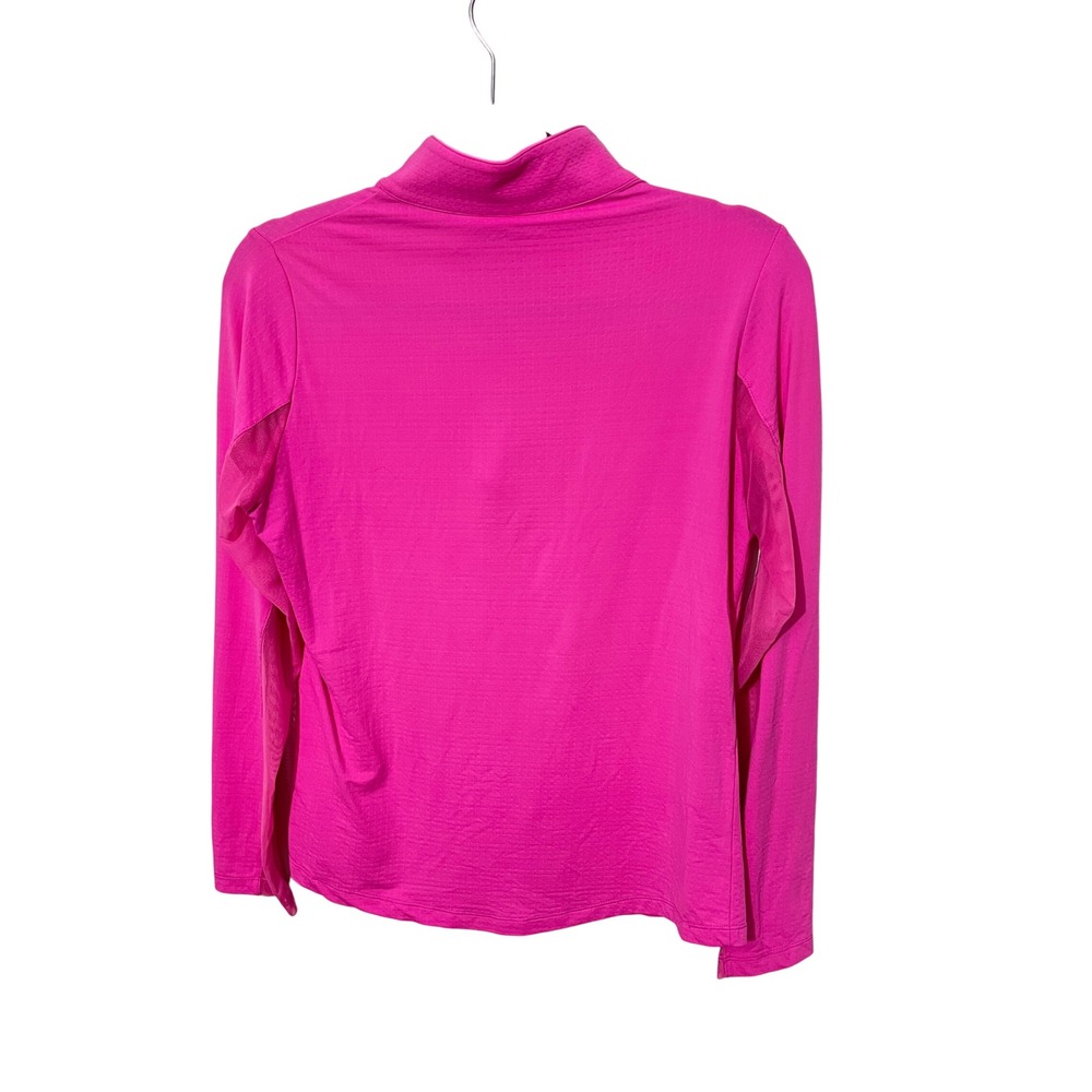 IBKUL 1/4 Zip Pullover Womens Small Pink Mesh Panel Long Sleeve Mock Neck Top - Picture 2 of 4